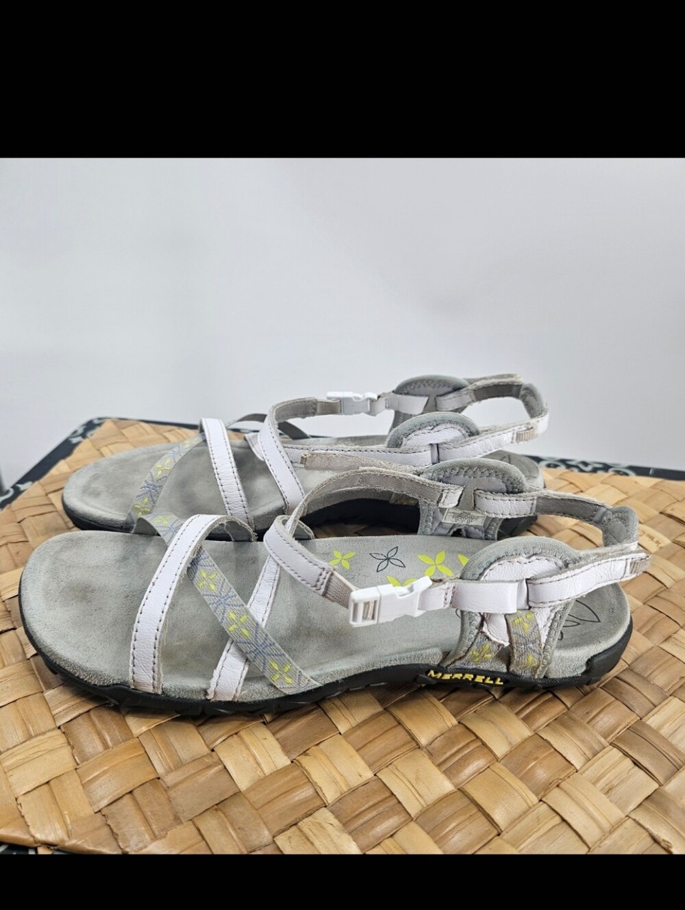 Merrell Terran White Gray Strappy Outdoor Sandals Size 9